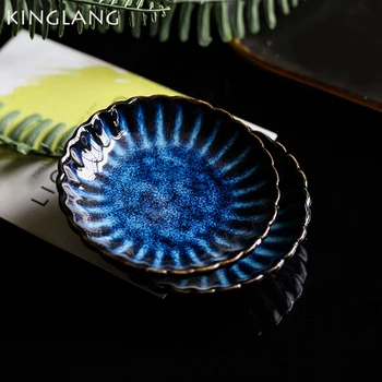 KINGLANG 2ks Japonský Malé Omáčkou Jedlo Sójovou Omáčkou Denný Mini Jedlo Keramické Modrá Farba Wasabi Jedlo