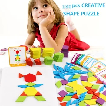 Puzzle Vzdelávacie Hračky pre Deti, Tvorivé Hry, Jigsaw Puzzle Učenia sa Deti Vyvíjajú Drevené Geometrický Tvar, Hračky, Drevené Hračky