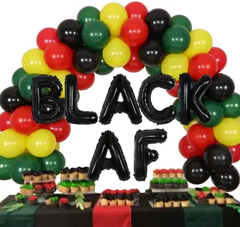 SURSURPIRSE Black Af Balón Garland Arch Kit Black History Month Dekorácie Festival Dovolenku Oslavu Dodávky