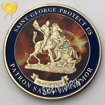 Patrónom Brnenie Saint George Pamätné Mince Hodnoty Spravodlivosti Vernosť Sniper Česť Medaila Mincí, Zberateľských Oroduj za Nás