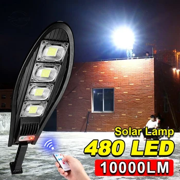 5000 Watt Vonkajšie LED Solárne Svetlo 10000LM IP66 Nepremokavé Nástenné Záhradné Svetlo 3 Režimami Vysokého Výkonu Solárna Lampa Na Nádvorí Cesty