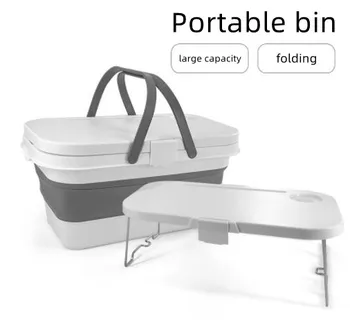 Prenosné camping násobne bin，Camping políčko, keď tabuľka námorník nákupný košík