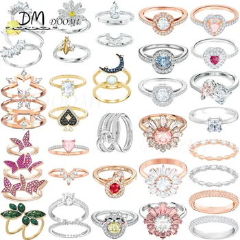 SWA 2023 Trendy Krúžky Srdce Krúžok Had Krúžok Jemné Šperky pre Ženy, Luxusné Šperky Zásnubný Prsteň Zásnubné Prstene pre Ženy