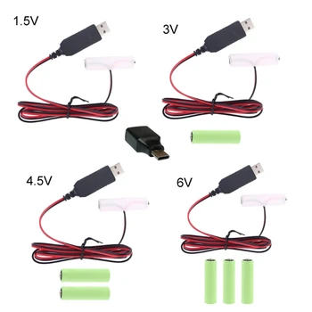 1Set LR6 AA Batérie Kvapiek USB alebo Typu C, Napájanie Môže Nahradiť 1-4pcs AA Batérie Vianočné LED Svetlo, Rádio Hračka