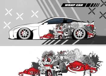 Anime Auto Nálepky Japonský Štýl Vozidla Maľovanie Na Strane Dlhé Nálepky Vinyl Zábal Auto Predné Anime, Komiksu Retro Dekoračné Nálepky