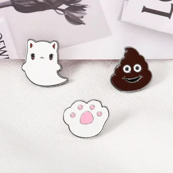 Nový štýl kolíky, tvorivé dievčenskú cute cat ' s paw brošňa, anti-glare pracka, zliatiny lajno ghost ghost Apiao brošňa, kabát odznak