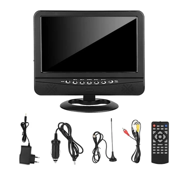 Prenosný 9 Palcový Auto Analógový TV Prehrávač LCD Farebný Displej Rádio Mini Digital Široký Pozorovací Uhol Video Prehrávač Monitor