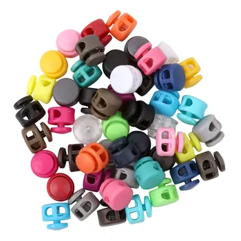50Pcs Multi Farby Plastové Kábel Zámky Double Hole Jar Prepnúť Klip Kábel Zátky Oblečenie, Šnúrky Športové Príslušenstvo