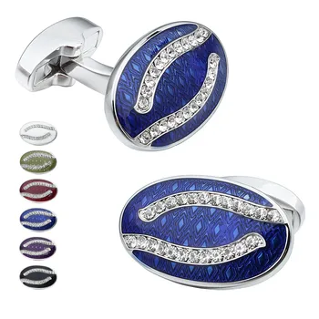 6 Farby Skloviny Šperky manžetové gombíky Módne manžetové s Krištáľovo Mens francúzske Tričko Šaty Príslušenstvo