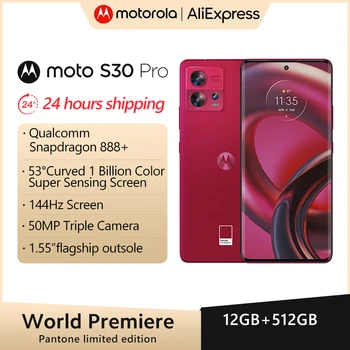 Nová Motorola MOTO S30Pro 5G 50MP Triple Fotoaparát 32W AF Fotoaparát 68W Rýchle Nabíjanie Android12 Snapdragon888 Plus 144Hz Obrazovke