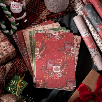 50sheet Klasické Vianočné Vzor Plánovač Cardmaking Scrapbooking Papier Nevyžiadanej DIY fotoalbumy Pozadí Dar Nového roku 2022