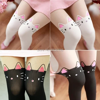 Anime Overknee Ponožky Námorník cosplay lolita ponožky Mačka Roztomilý dievča Cartoon tesný Legíny, Pančuchy