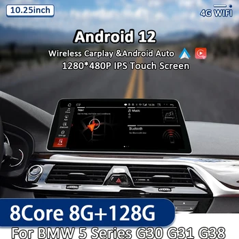 Android 12.0 Auto Hráč Auto Rádio GPS Pre BMW 5 Series G30 G31 G38 EVO Systém WIFI Stereo Navigáciu Multimediálne Bluetooth
