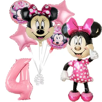 175cm Obrie Disney Mickey Minnie Mouse Zostaviť Fóliové Balóniky 32inch Číslo Baby Sprcha Narodeninovej Party Dekorácie Deti Hračka Darček
