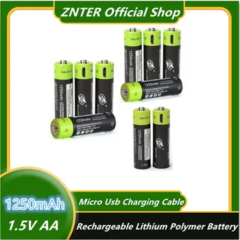 ZNTER 2550mwh 1,5 V USB AA 1250mAh Li-polymer Li-po Usb Nabíjateľné Lítium Li-ion Batéria, pripojenie Usb 2 Hodín, Rýchle Nabitie Drop shipping