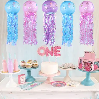 3ks medúzy visí ozdoby little mermaid party dekorácie garland medúzy prívesok baby sprcha dievča, home decor banner