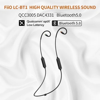 FiiO LC-BT1 Bezdrôtová aptX MMCX/0.78 mm šport bluetooth slúchadlá kábel pre Shure/Weston/JVC/FiiO,8 Hodín života