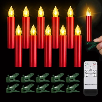 Vianočný Stromček, Sviečky, Svetlo Flameless Blikajúce Časovač, Diaľkové Led Elektronické Sviečka Na Nový Rok Dekorácie, Sviečky S Klip