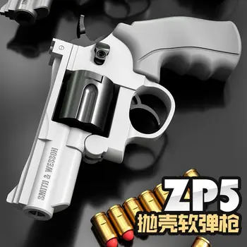ZP5 Revolver Mäkké Dart Bullet Zbraň Automatické Praskla Shell Vyhadzovanie Simulácia Launcher Hračky Zbraň Model Pištole Pre Streľbu