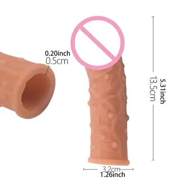 Dildo Rukáv Veľkých Častíc Stimulátor Rozšírenie Dlhodobé Rozšírenie Sexuálne Hračky pre Dospelých, Mužov, Páry U1JD