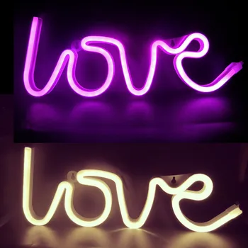 Láska Neónové Svetlá LED list Lásky Tvar Spoveď valentínske návrh svadobné party Dekorácie, Osvetlenie, Batérie, USB LED svetlo