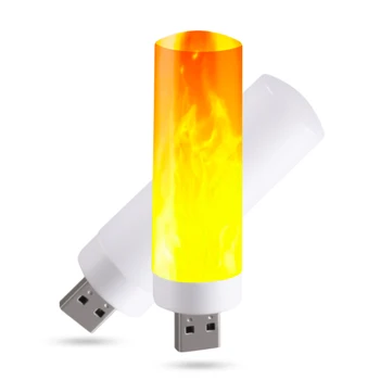 USB Atmosféru Svetla LED Plameň Blikajúce Sviečky Svetlá Knihu na Čítanie pre Power Bank Camping Osvetlenie Cigaretový Zapaľovač Účinok Svetla