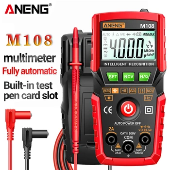 ANENG M108/M107 Mini Digitálny Multimeter 4000 počítajú AC/DC Elektrických Nástrojov Tester Auto Multimetro digitálny profesionálny meter