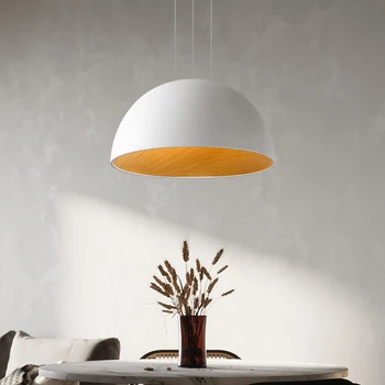 Jedáleň luster moderné wabi-sabi minimalistický štýl póry dreva v rodine, spálne, jedálenský stôl jednu hlavu LED luster