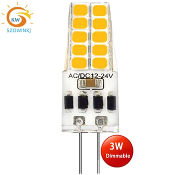G4 LED ACDC12-24V 3W Pin Super Svetlé Úspory Energie Mini Kukurica Žiarovka 2835 SMD Nahradenie Halogénové Lampy Korálky Teplá Biela Stmievateľné