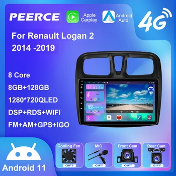 PEEREC DSP Pre Renault Logan 2 Sandero 2 2014 -2019 Symbol Auta, Rádio Multimediálny Prehrávač Videa Android Auto GPS Navigácie 2 Din