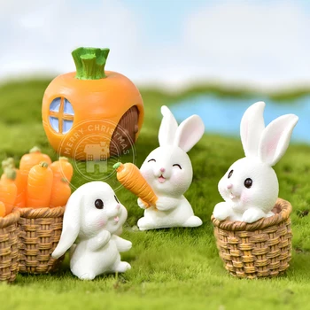 1Pc/Veľa Roztomilý Živice Bunny Ornament Domov Miniatúrne Krajiny Dekorácie Cartoon Mini Bunny Miniatúrne Figúrky Domova Dodávky
