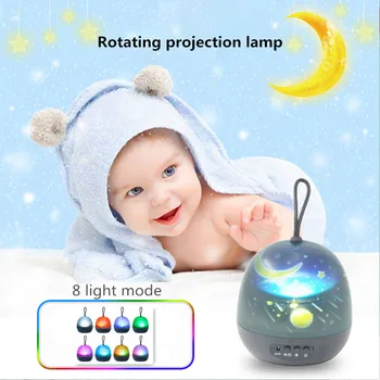 4 Nastavte Filmov 8 Svetelné Režimy Prenosné Hviezdna Projektor Lampa 360° Otáčanie Farebné Nočné Svetlo Deti Baby Spálne Dekorácie