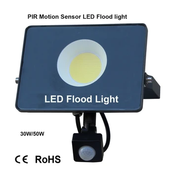 30W 50W 100W PIR Senzor LED Vodotesný Floodlight AC220V Vonkajší Reflektor