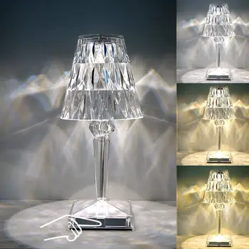 Crystal stolná Lampa Romantický Led Diamond Ľahký Dotyk Stmievateľné USB/Nabíjateľné Nočné Lampy, Spálňa, Obývacia Izba, Pracovňa Bary