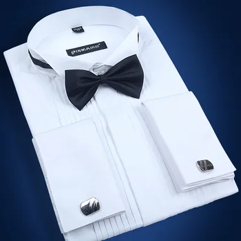 HOO 2023 ženícha, aby sa oženil High-kvalitné bavlnené tričko človek prehltne priniesli francúzske manžetové gombíky, svadobné dlho puzdre tričko