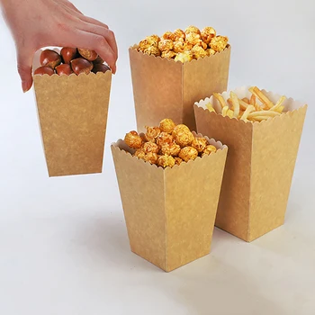 10 Ks Kraft Popcorn Okno Pop Snack Hranolčeky Pohár Strany Jednorázový Riad