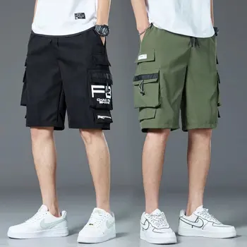 2022 Nové Letné pánske Šortky kórejský Streetwear Módy Elastický Pás Šortky Mužov Bežné Mužov Oblečenie Trend Tlač Potu Nohavice Mužov