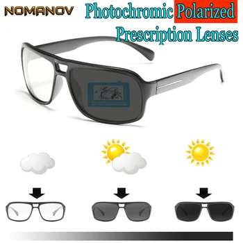 Oculos Masculino Photochromic Polarizované Predpis Slnečné Okuliare Zákazku Krátkozrakosť Mínus Objektív -1 -1.5 -2 -2.5 -3 -3.5 -4 -6