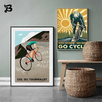 Ísť na Bicykli Vintage Poster Wall Art, Keď Nič Platí Právo Ísť Cyklus Cestovné obrazov na Stenu Vytlačí a Plagáty, Spálňa Domova