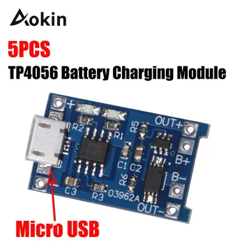 Aokin 5 KS TP4056 5V 1A Micro USB 18650 Lítiové Batérie, Nabíjanie Rada Nabíjačku Modul Ochrany Dual Funkcie Pre Arduino urob si sám