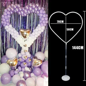 144cm Srdce Balón Stojan Balón Oblúk, Rám Baloons Veniec Držiteľ Balónikov Dekorácie, Svadobné Valentines Day Party Decor