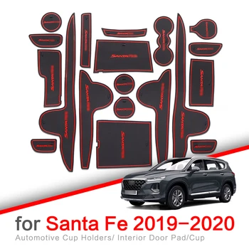 ZUNDUO Anti-Slip Brány slot Pohár mat pre Hyundai Santa Fe 2013 - 2021 SANTAFE 2020 Interiérové Doplnky dvere Podložka protišmyková Podložka