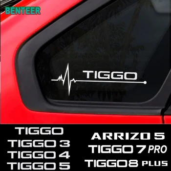 2 ks Reflexné Auto windows nálepka Pre CHERY TIGGO 2 3 4 5 7 8 PRO PLUS ARRIZO 5 Auto Príslušenstvo