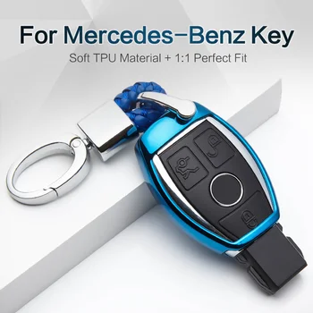 Nové TPU Kľúča Vozidla puzdro Pre Mercedes Benz Príslušenstvo W202 W203 W212 W210 W177 W168 W204 CLA AMG A B C E S G Krúžok Shell