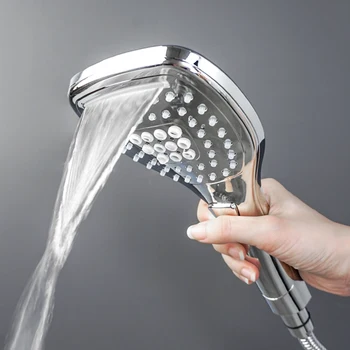 Vodopád Ručné Sprchy Hlavu s 1,5 m Dlhá Hadica Sprcha ABS Plast Držiteľ Nastaviť pre Kúpeľňa Stenu Ručné Sprchy Chrome