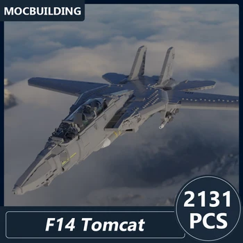 F14 Tomcat Lietadla Mini zmenšený Model Moc Stavebné Bloky DIY Zmontované Tehly Creative Expert Série Displej Hračky, Darčeky 2131PCS