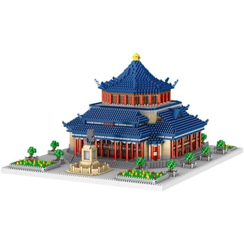 Lezi 8193 Svetovej Architektúry Sun Yat-sen Pamätná Sieň Palác, Socha Mini Diamond Kvádre, Tehly, Budova Hračka pre Deti, Darčeky