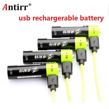 ZNTER AA Nabíjateľné Batérie 1,5 V 2A 1250mAh USB Nabíjanie Lítiových Batérií Bateria s Micro USB Kábel