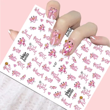 1PCS Pink Panther na Nechty, Nálepky Disney Anime Charakter Mickey Minnie Cartoon Nail Art Decoration Nechty Umenie Príslušenstvo Nechty