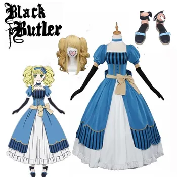 Anime Čiernom Butler Kuroshitsuji Elizabeth Midford Cosplay Kostým Lizzy Strany Lolita Šaty Parochňu Topánky Úplná Sada Halloween Party